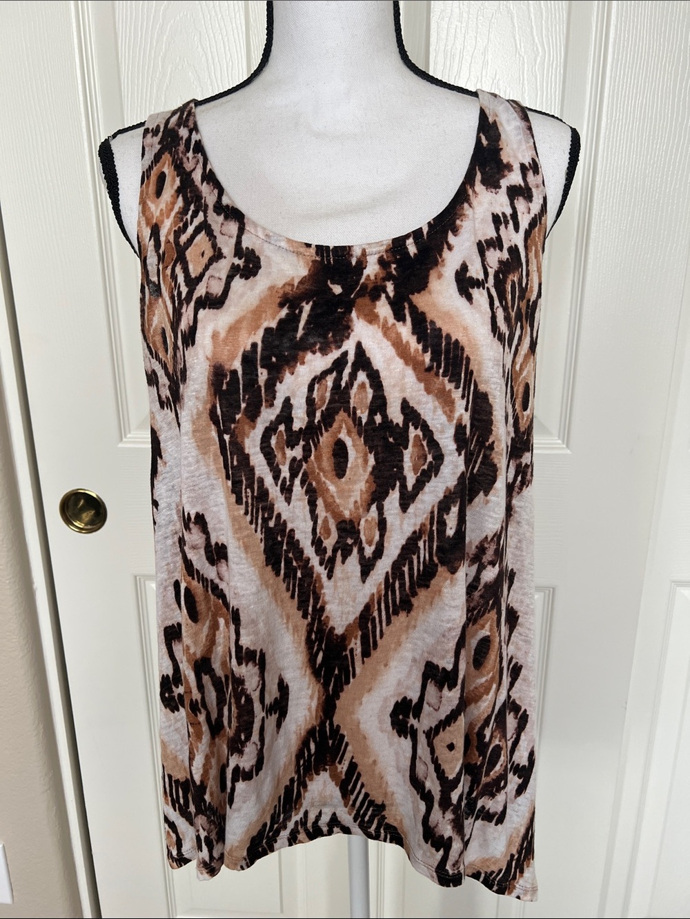 J. Jill Brown & Cream Printed Tunic Tank Top